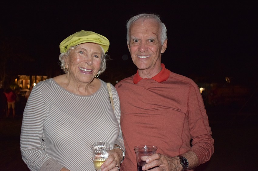 Waterlefe resident Joyce Albertis and Bradenton resident Charles Corry get ready to watch fireworks to commemorate Waterlefe's 20th anniversary.
