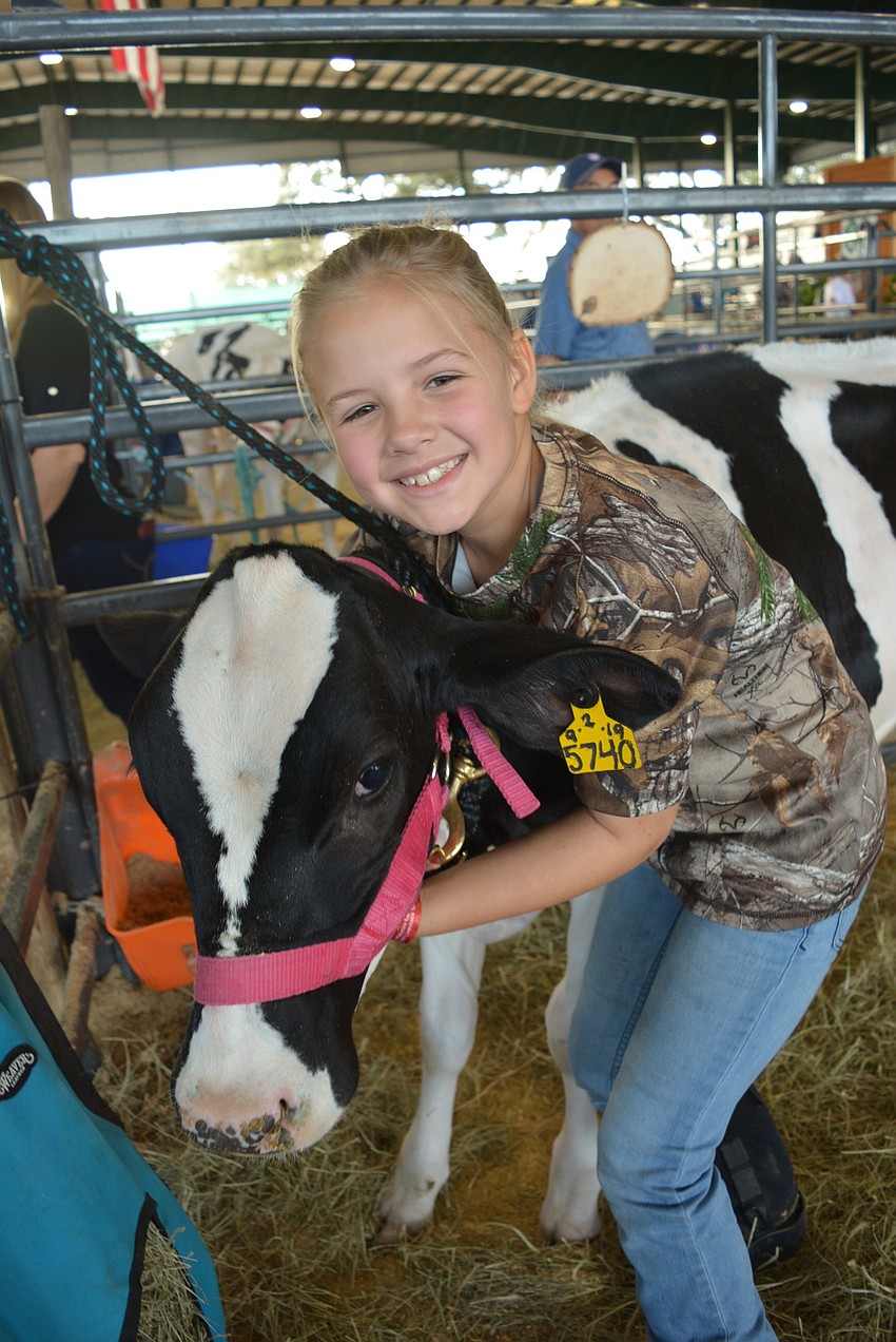 B.D. Gullett Elementary School's Adurey Douglas showed her calf, Bailey, with the Awesome Adventures 4-H Club. She leased Bailey from Dakin Dairy.