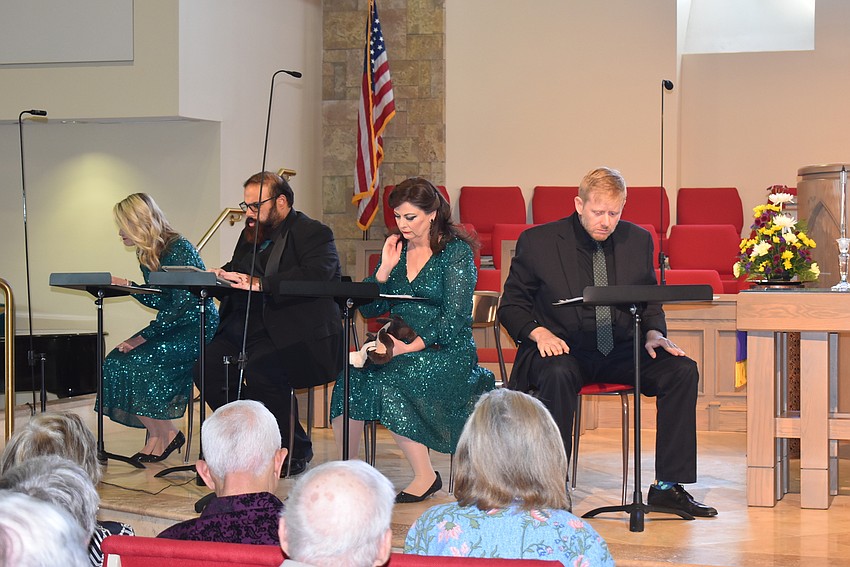 The entire group acted as Charlie Brown characters writing a book report.