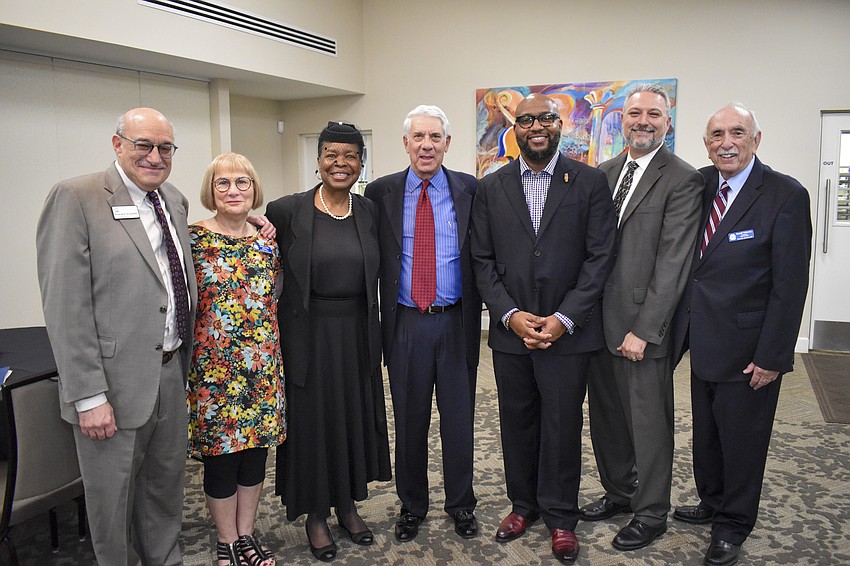 Howard Tevlowitz, Barbara Peltz, Lonnetta Gaines, Barry Gerber, Reverend Kelvin Lumpkin, Rabbi Michael Shefrin and Donald Malawsky