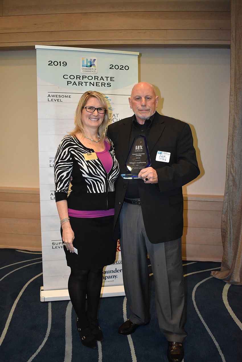 Tonya Atchison with Eager Beaver winner Vince LaPorta.