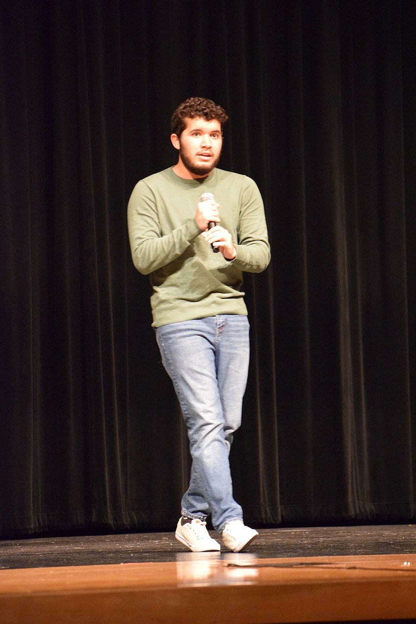 Senior Christian Solorzano puts on an energetic performance of 