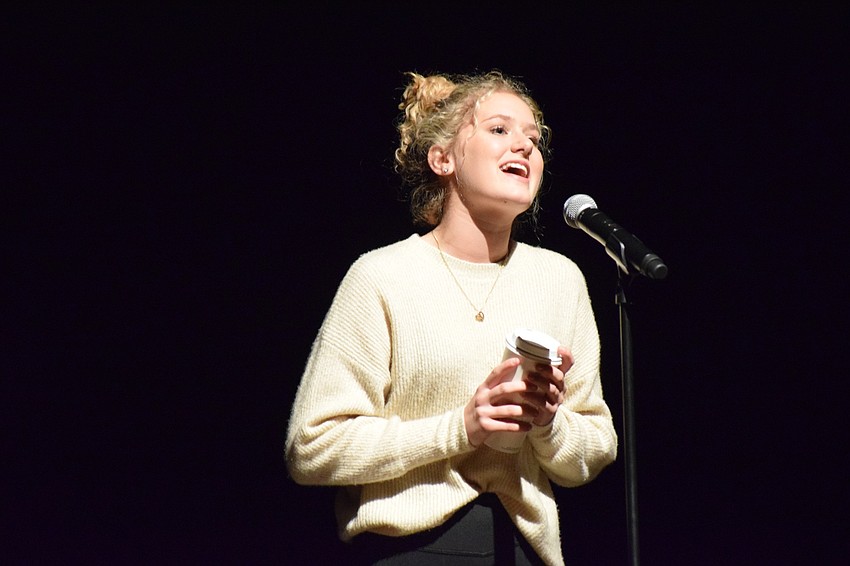 In a solo act, sophomore Lauren Wampler sings 