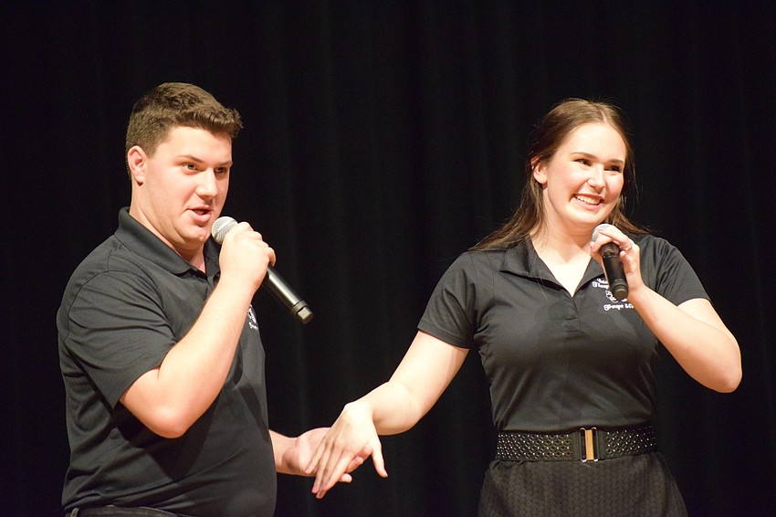 Seniors Kyle Wampler and Zoe Smith perform a duet musical of 