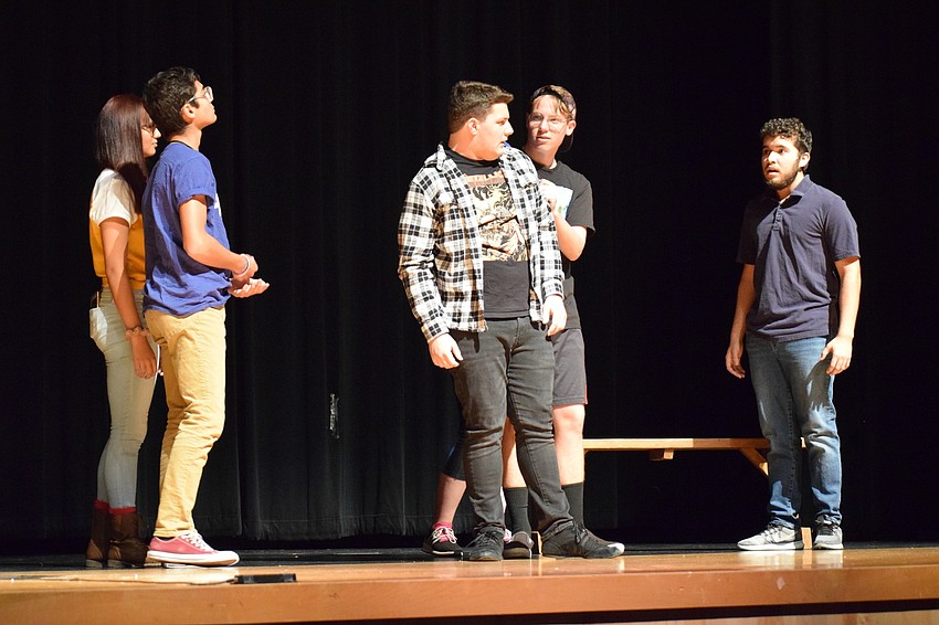 Braden River High School thespian troupe members perform their one-act play 