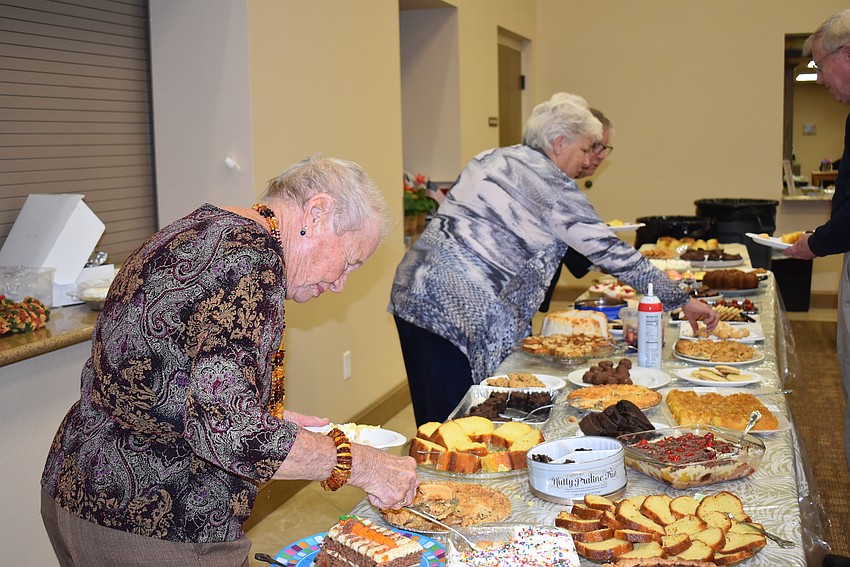 The dessert table was as long as the dinner table.