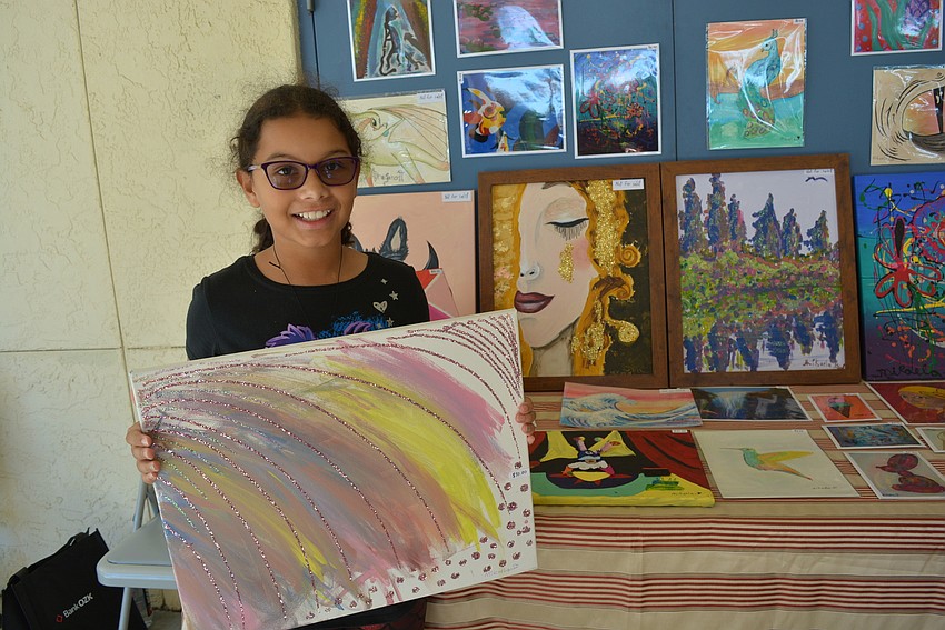 Lakewood Ranch 9-year-old Mikaela Marin has been doing art for about three years, but she sold it for the first time at the market.