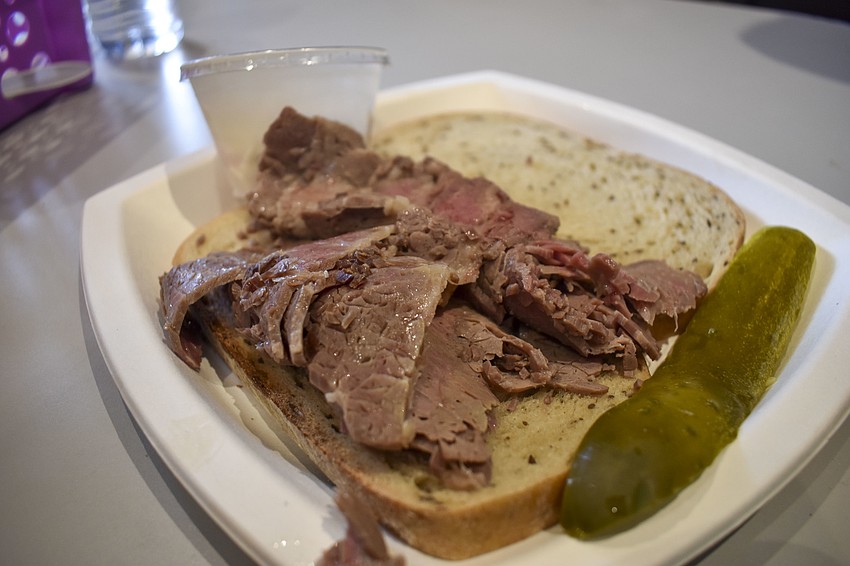 Corned beef was one of the two choices for sandwiches.