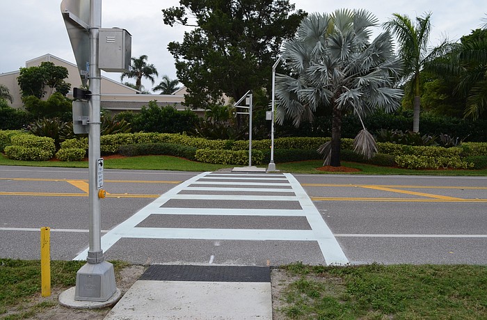 Kurt Schultheis The crosswalk just north of Companion Way on Gulf of Mexico Drive leads to bushes â€” but no sidewalk.