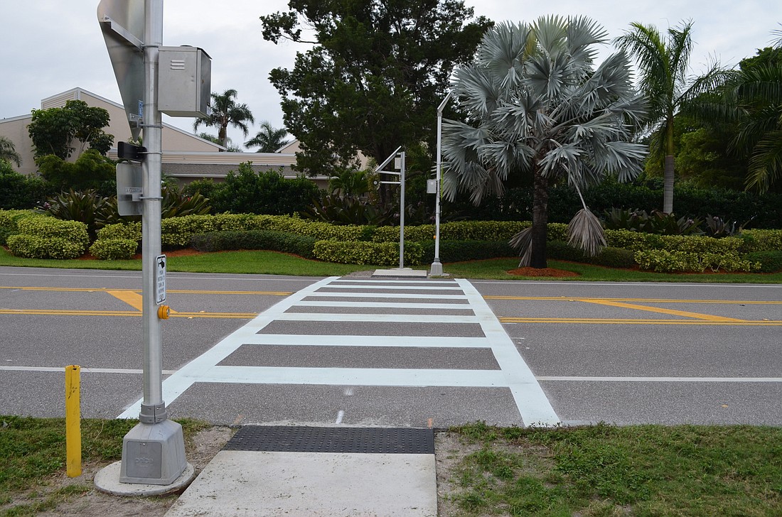 Kurt Schultheis The crosswalk just north of Companion Way on Gulf of Mexico Drive leads to bushes â€” but no sidewalk.