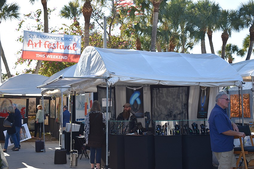 Dozens of tents decorated St. Armands Circle.