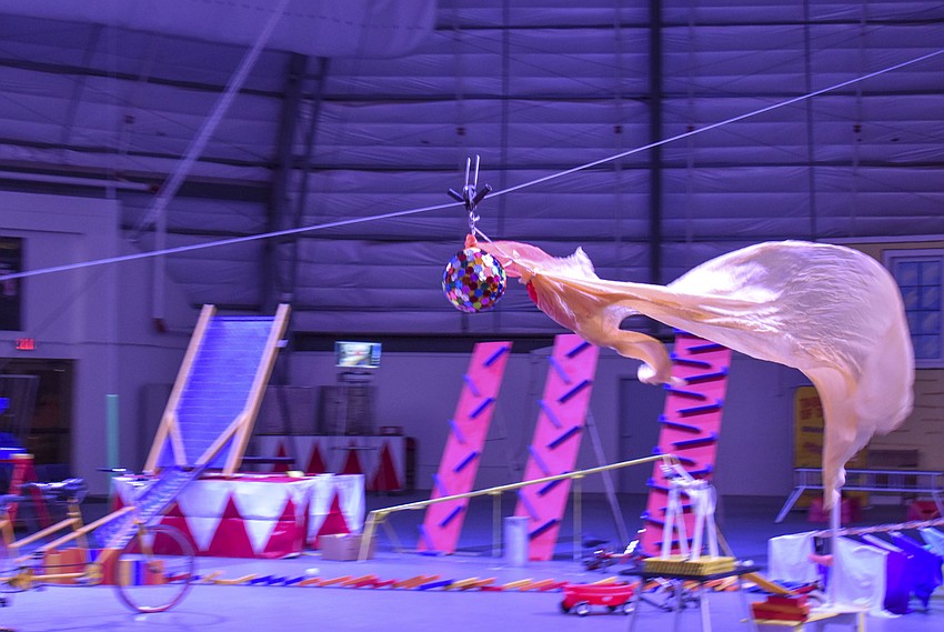 A flying disco ball announced the end of the circus machine.