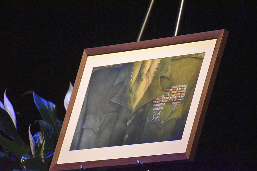 Ringling College of Art and Design student Oliver Stephenson drew a portrait of John Kelly's Marines uniform.