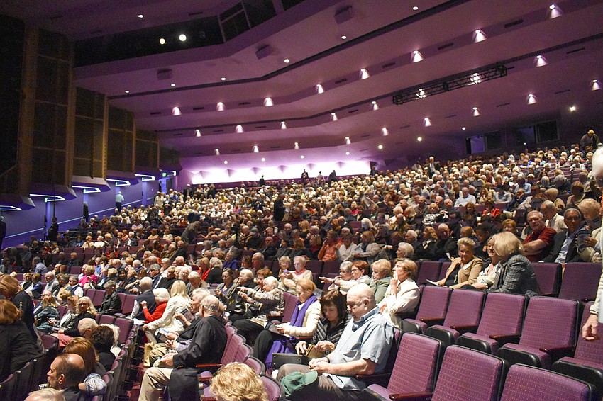 The Van Wezel was nearly sold out for RCLA's first town hall of the season.