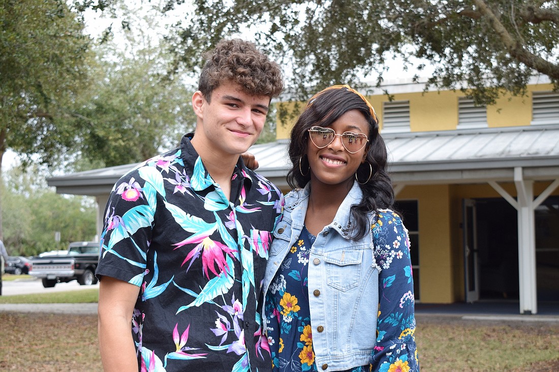 Senior Colin Castro dressed in 1980s fashion while junior Kaylen Rivers represented the 1970s. Castro was going for a "Miami Vice" look.