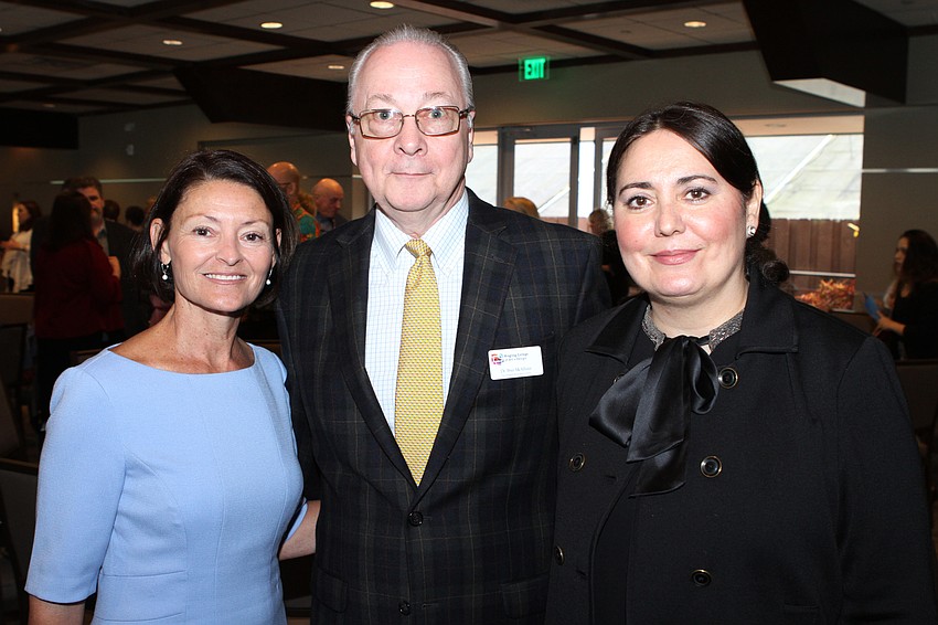 Linda Adams, Peter McAllister and Moffitt Cancer Center Foundation President Maria Muller