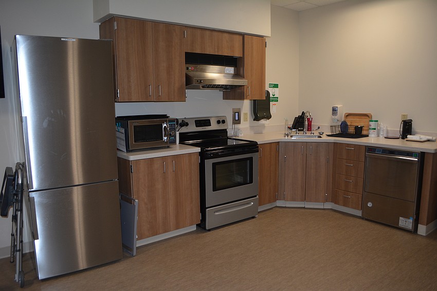 Each patient using the Rehabilitation Pavilion's inpatient services lives in their own apartment with a full kitchen. The apartment also includes space for a loved one to stay.