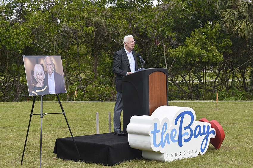 A.G. Lafley speaks during the groundbreaking.