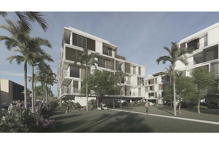 The Bath & Racquet Club hoped to build 10 buildings, ranging in height from three to five stories, around the existing fitness center.