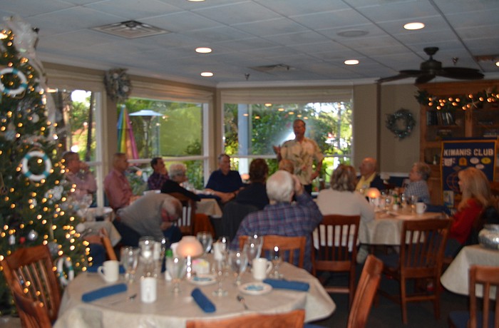 Tom Freiwald, chair of the Longboat Key Revitalization Task Force, speaks to the Kiwanis Club of Longboat Key during a December meeting at Lazy Lobster.