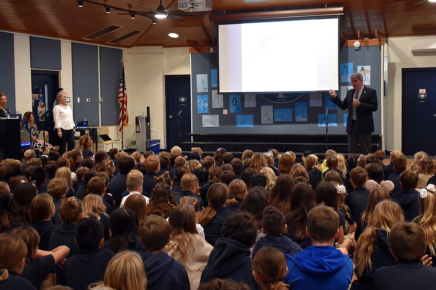 Head of School David Mahler addresses Out-of-Door students.