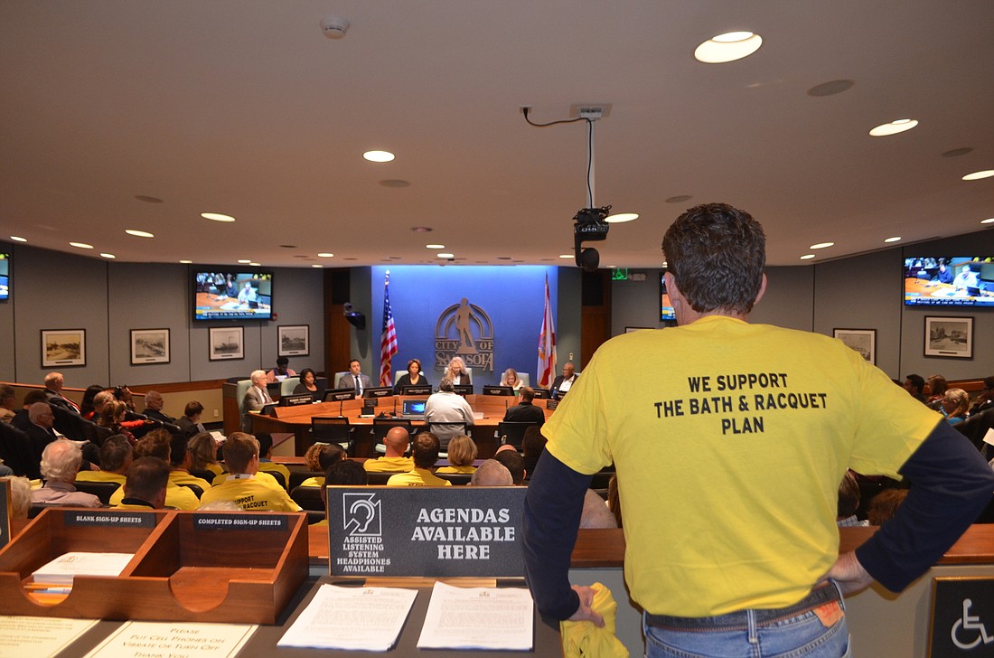 A common sight at City Hall: residents in color-coded shirts signifying their support for or opposition to a proposed development. City officials want to find a way to limit the number of drawn-out, contentious development fights.