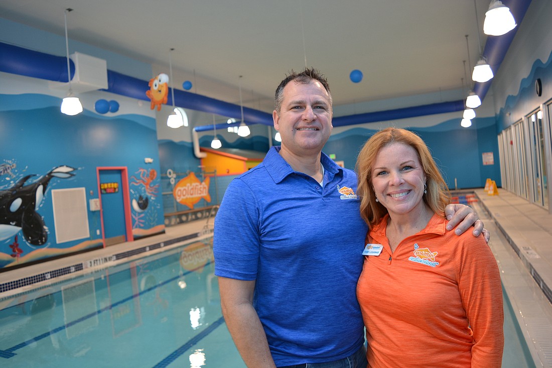 George and Toby Loukmas said they are excited to help teach children water safety through the opening of their Goldfish Swim School franchise.