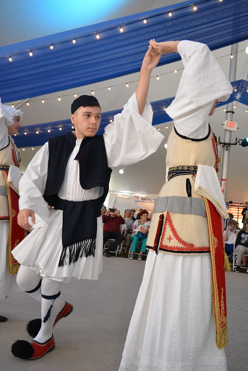 Alexander Dantoulis performs several dances with the senior Hellenic dance group.