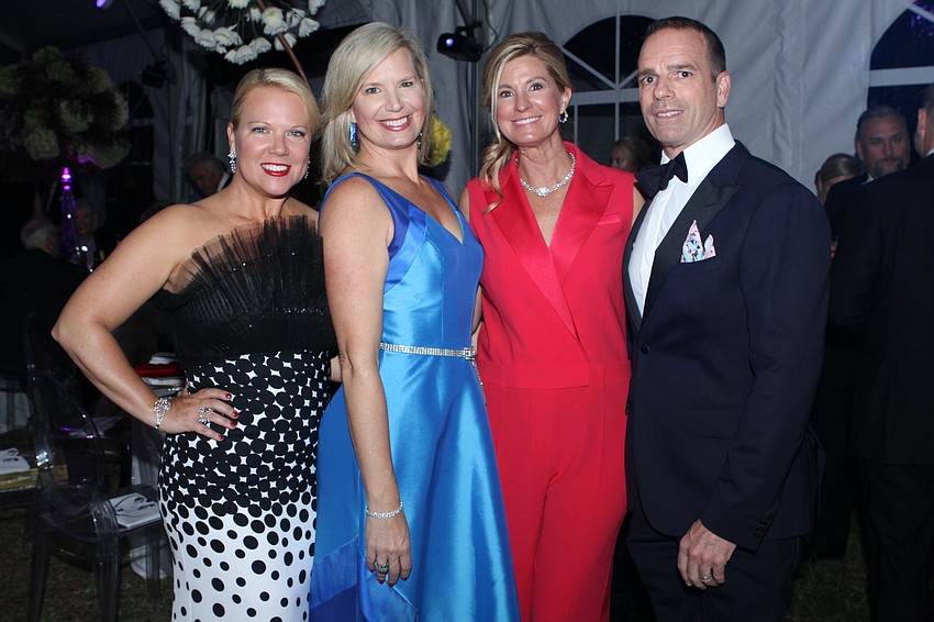 Jamie Becker and Amanda Morris with Brenda and Geoffrey Michel