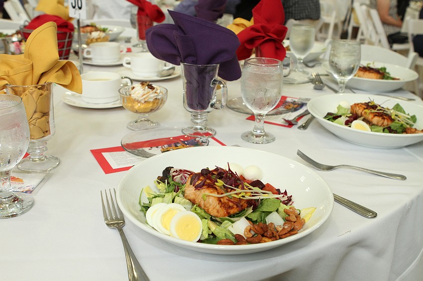 Lunch was a salmon salad.