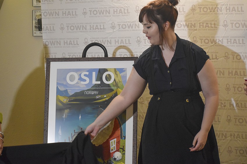 Valerie Turner unveils her artwork for Rick Steves.