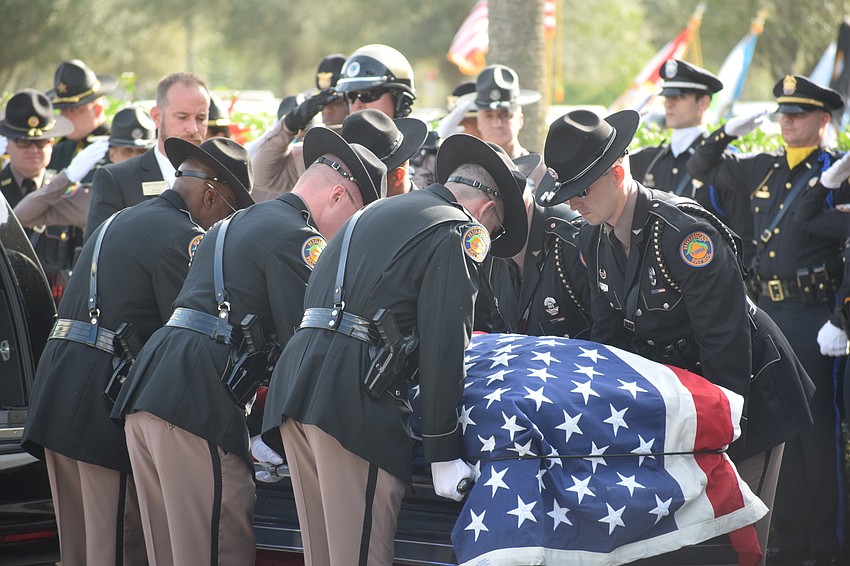 Pall bearers and those in the honor guards were chosen from all over Florida.