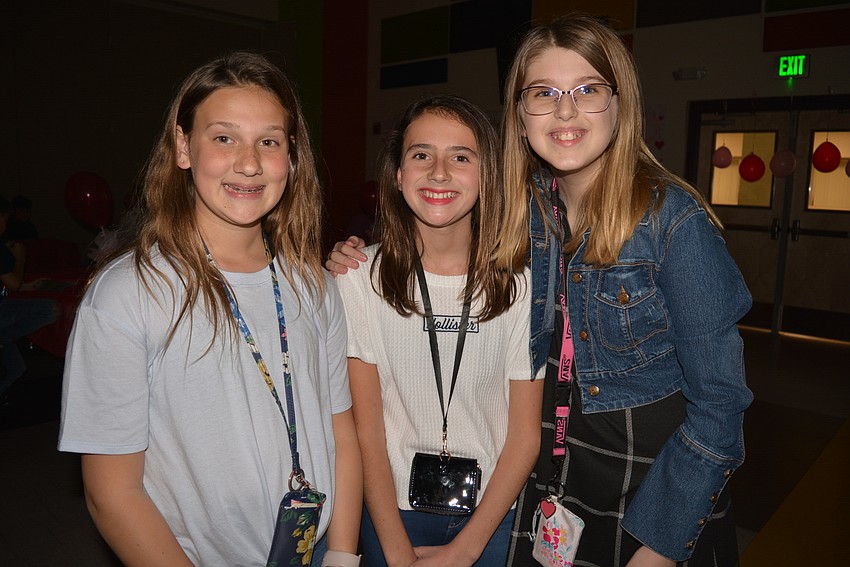 Sixth graders Caylee Ortiz, Brianna Camann and Payton Casto are all smiles. 