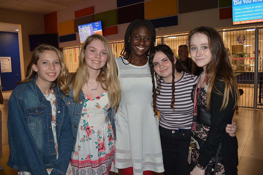 Clarissa Molinar, Caitlyn Webb, Laila Ward, Gianna Davis and Vera Johnson are all eighth graders.