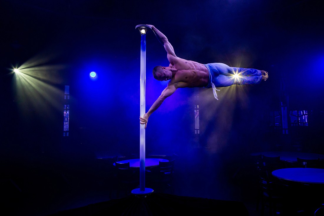 Former champion Russian acrobat Dima Shine adapted his skills into a circus career specializing in flagpole. (Photos Cliff Roles)