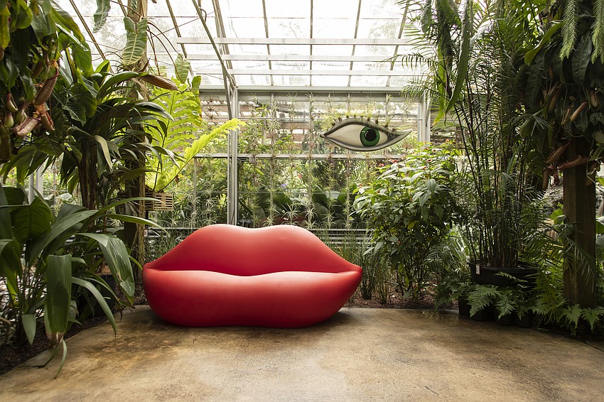 A vignette in the conservatory refers to Salvador Dalí's fascination with  comedic sex symbol Mae West. Dalí designed the 