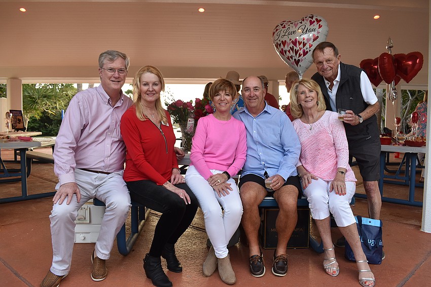 Orchid-level sponsor Steve Branham, president Susan Phillips, treasurer Patty Cooper, Carl Cooper, vice president Barbara Gurchiek and Mike Gurchiek