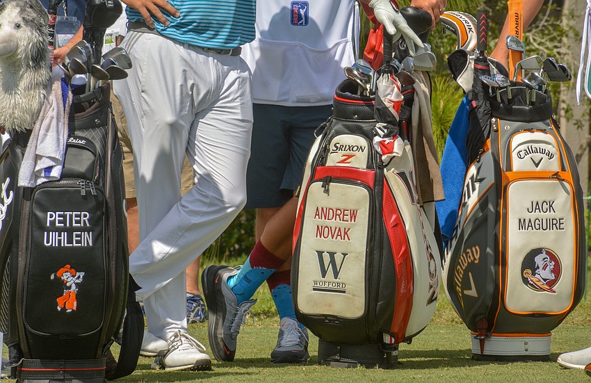 Peter Uihlein, Andrew Novak and Jack Maguire  all used their college bags on Sunday.