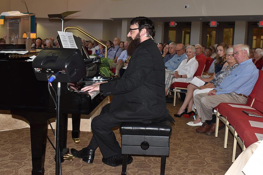 Jeremy Silverman's piano was situated near the crowd.