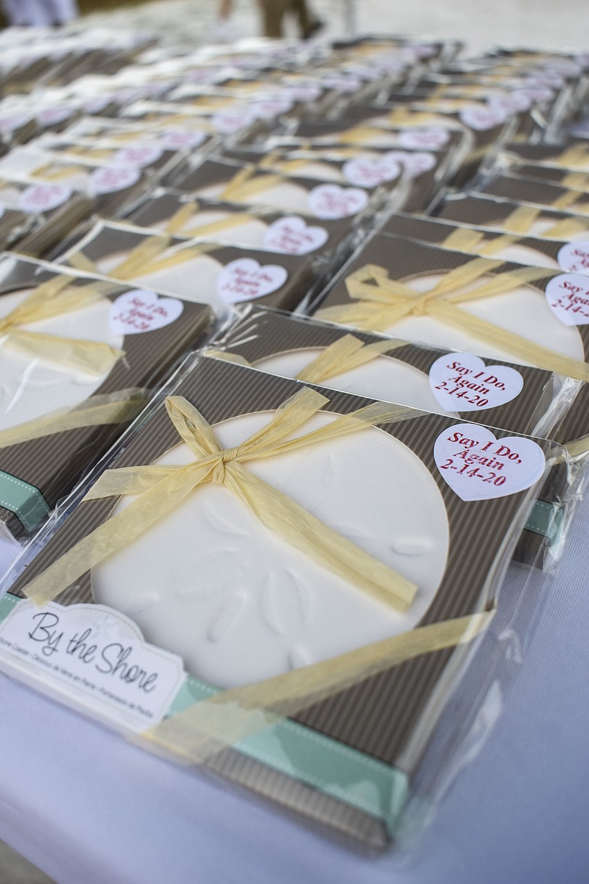 Couples were given an commemorative gift as they left.