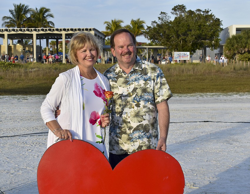 Anne and Michael Kryger pose for a photo before the ceremony.