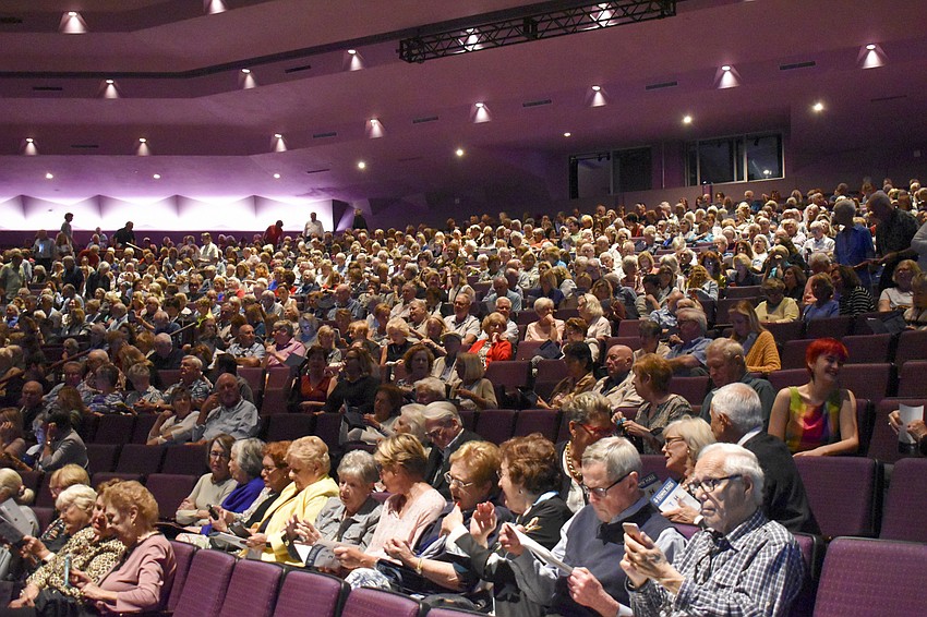 The Van Wezel seats were filled with Sarasotans waiting to hear from Ambassador Wendy Sherman.