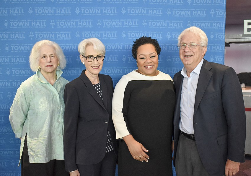 Elizabeth Pozen, Ambassador Wendy Sherman, Yamiche Alcindor and Robert Pozen