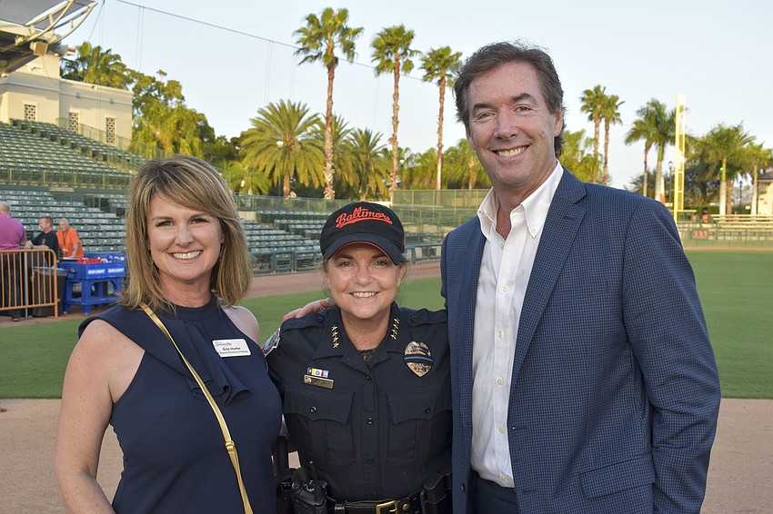 Erin Hurter, Police Chief Bernadette DiPino and Ray Collins