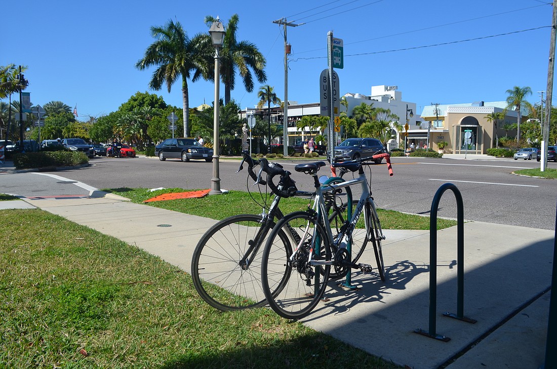 City officials say bicycle storage infrastructure around St. Armands Circle is lacking, but they have identified a series of locations where they want to install new racks.