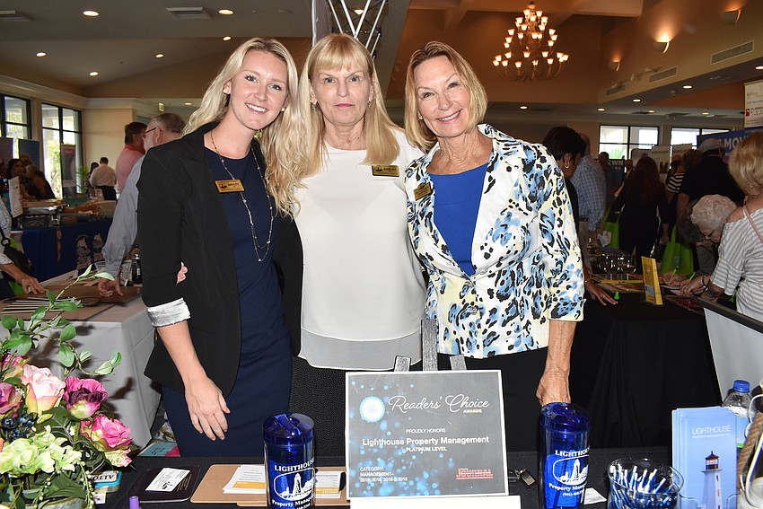 Ashley Guthrie, Shirley Gallo and Sandy Keith of VIP sponsor Lighthouse Properties Management.