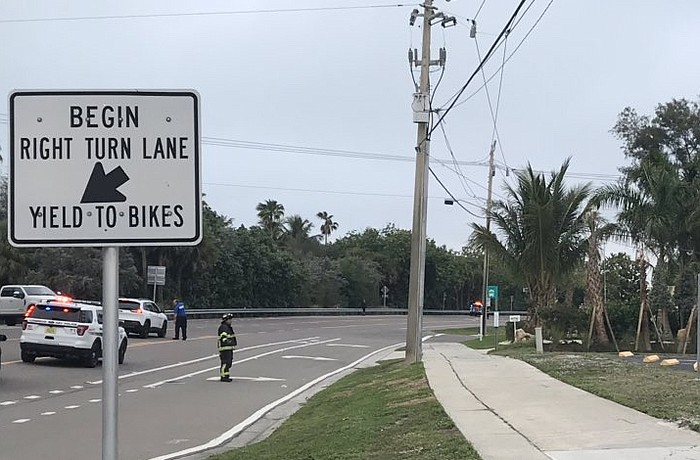 Police and fire-rescue personnel are on the scene in the 6900 block of Gulf of Mexico Drive.