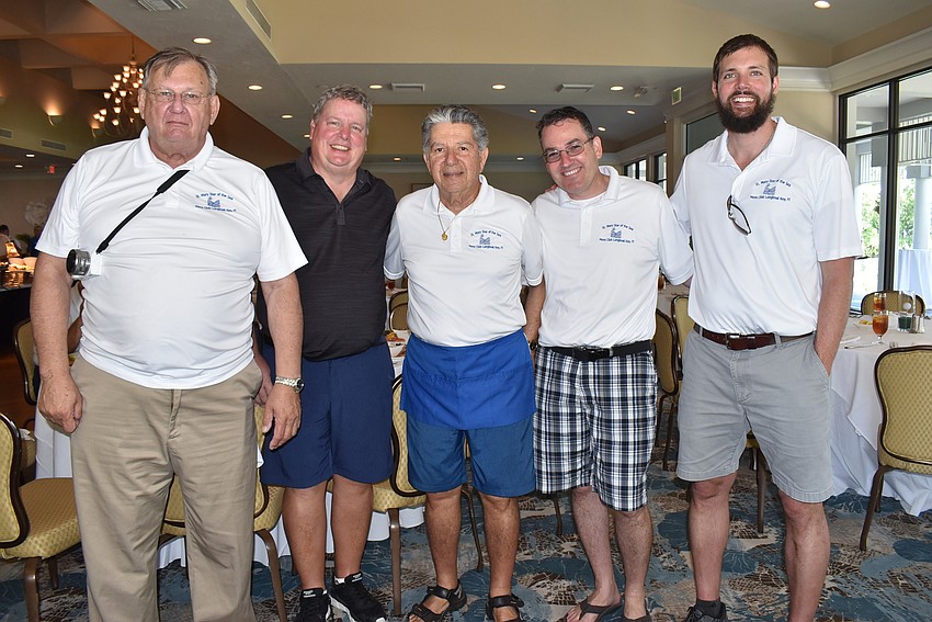 Father Phillip Schweda, Father Jim Walther, Lenny DiStefano, Shawn Monahan and Eric Scanlan