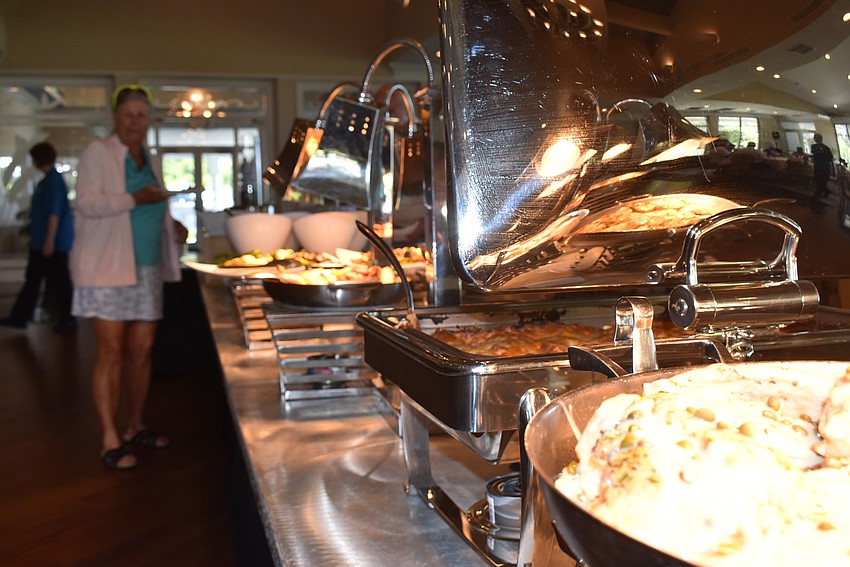 Attendees got to chow down on a buffet lunch after golf.