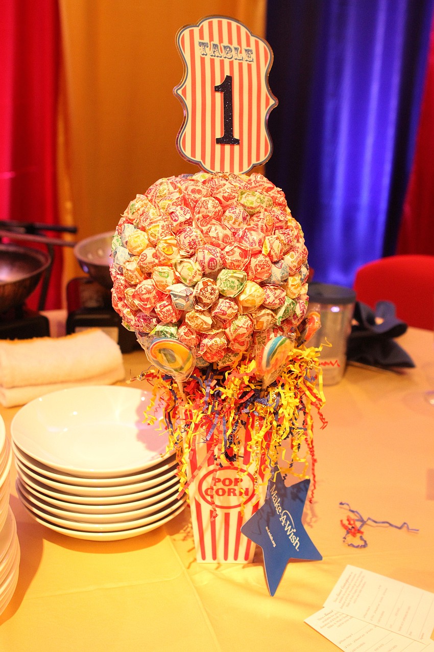 Each table had a lollipop arrangement.